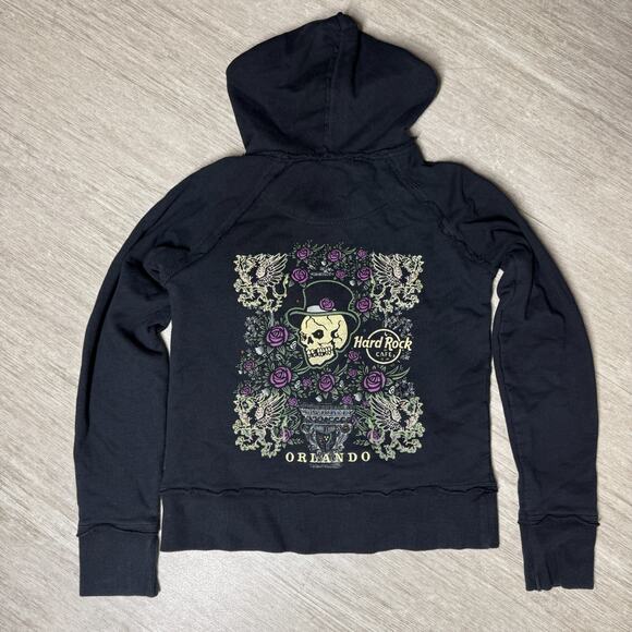 Hard Rock Cafe Tops - Vintage Y2K Hard Rock Cafe Women's Hoodie Orlando Florida L Zip Halloween